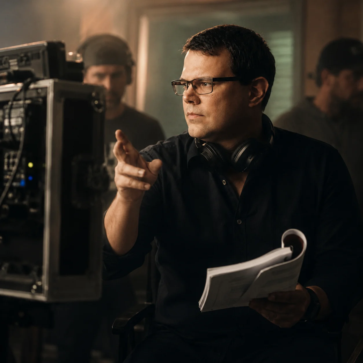 Director working on a film set